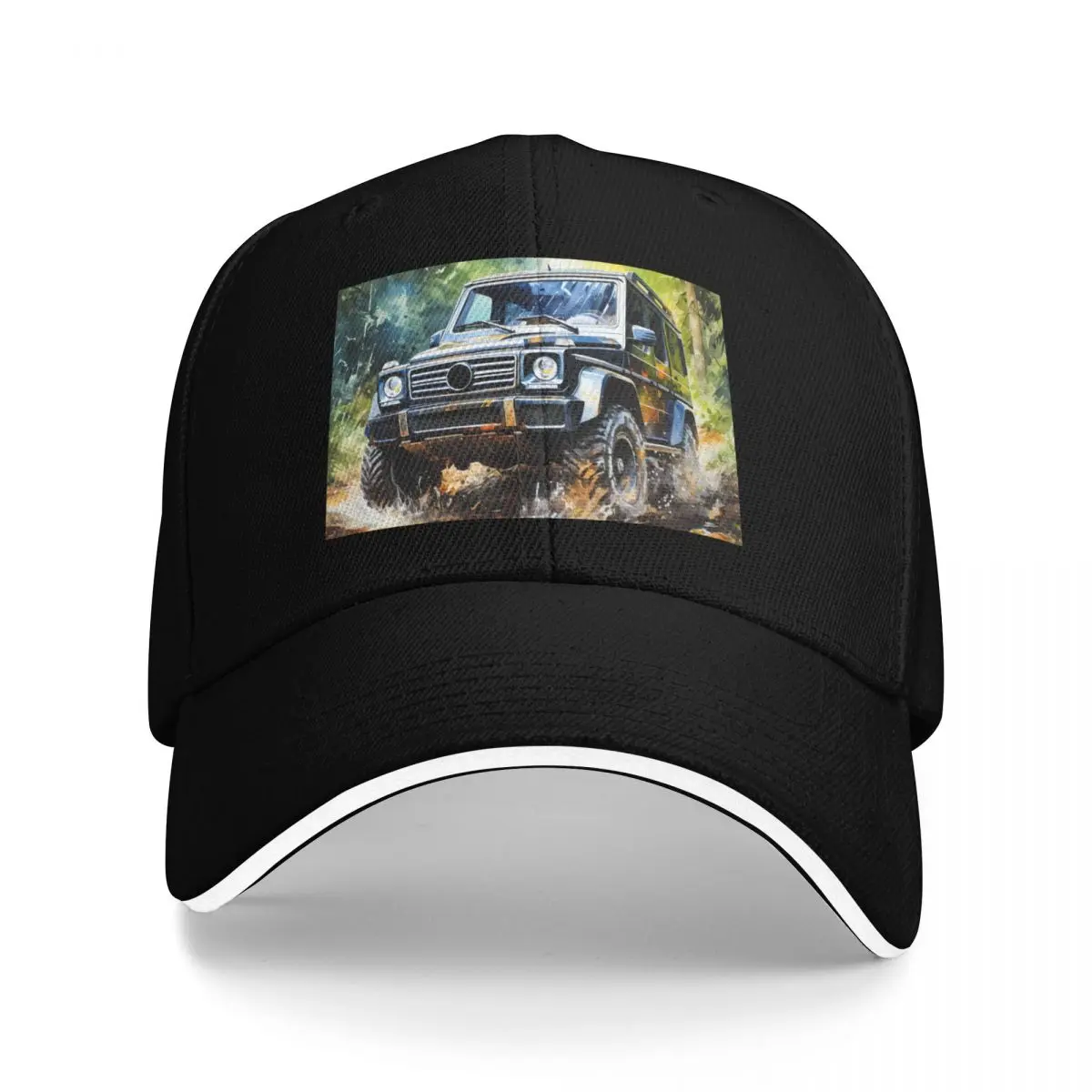 Watercolor Forest Trail Mercedes SUV Off-Road Baseball Cap Gentleman Hat beach hat Women Caps Men's