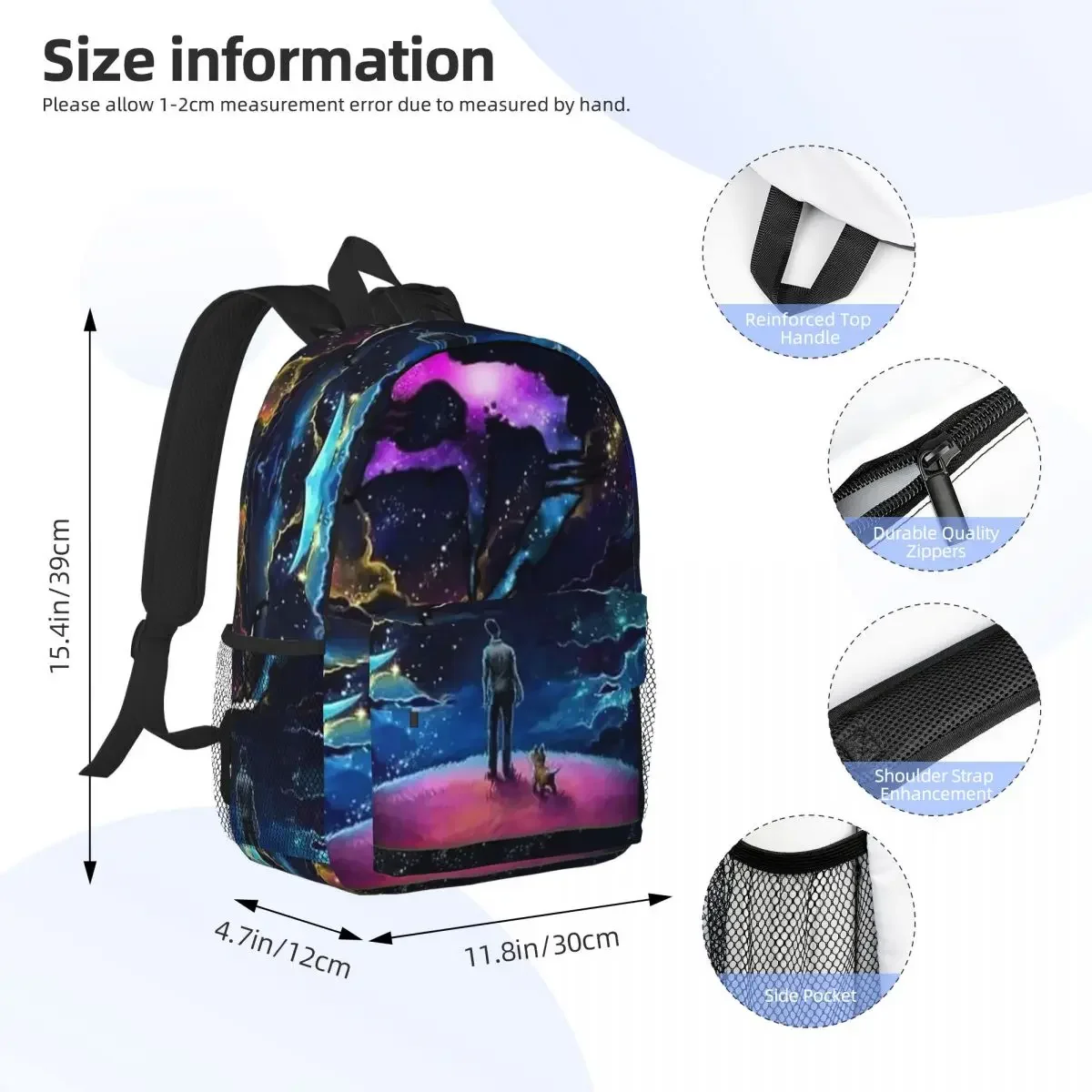 Zeds Frequency Trippy Galaxy Backpacks, Teenager Bookbag, Casual Students School Bags, Travel Rucksack, Initiated Bag, Large Capacity