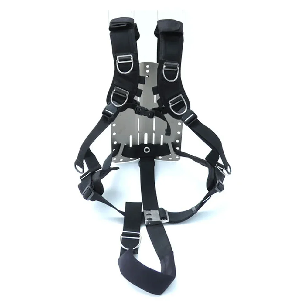 Adjustable Diving Harness Backplate Harness Set Long-lasting Buckles Neoprene Shoulder Pad Rust-resistant Metal Parts