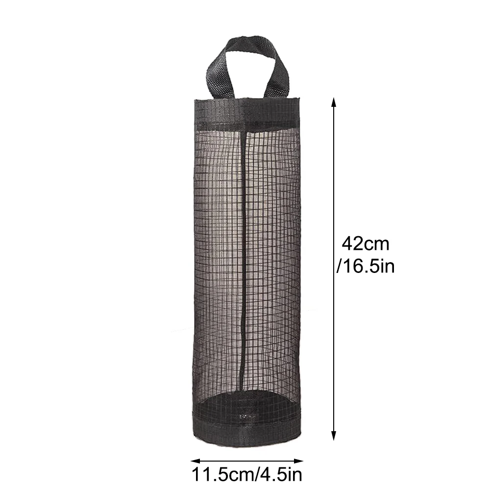 1pc Black Hanging Storage Net Bag, Kitchen Plastic Bag, Shoe Cover, Shopping Bag, Garbage Bag Sorting And Storage