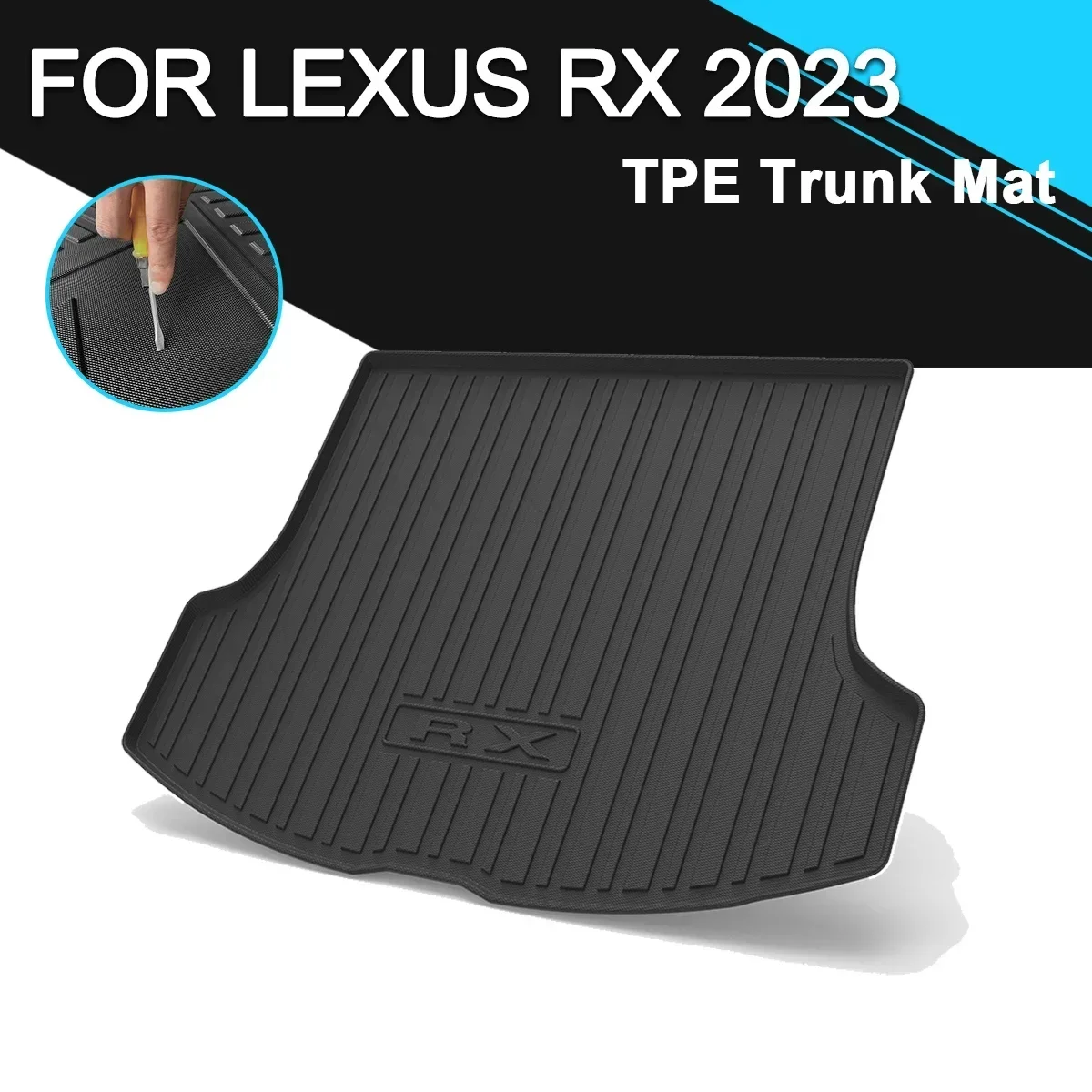 

Car Rear Trunk Cover Mat Non-Slip Waterproof Rubber TPE Cargo Liner Accessories For LEXUS RX 2023