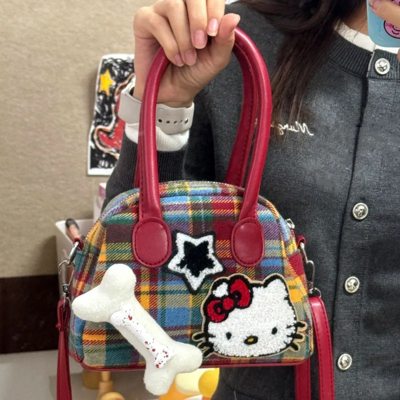 MINISO HelloKitty Bag Cartoon Cute Fashion Handbag Women\'S Commuting Shoulder Bag Mini Red Crossbody Bag