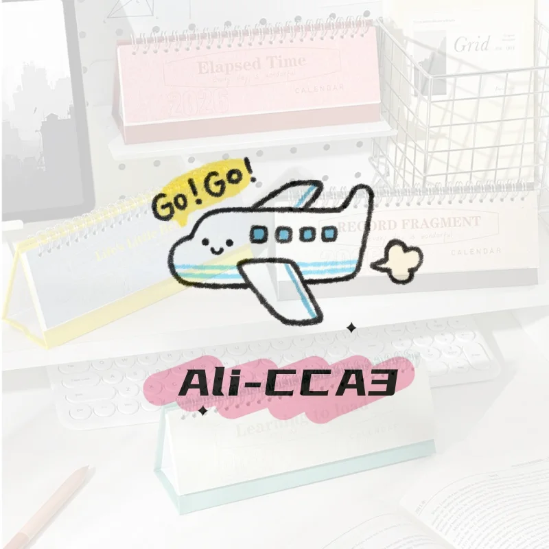 

2026 Korean Calendar Simple, Fresh And Creative Desktop Decoration Plan Check In Notebook