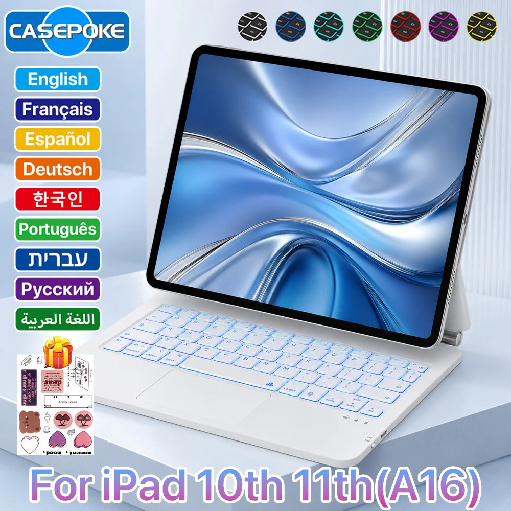 2026-backlit-bluetooth-keyboard-case-with-trackpad-for-ipad-7‑11th-gen-pro-11-129-13-air-4-5-6-spanish-magic-keyboard-with-pen