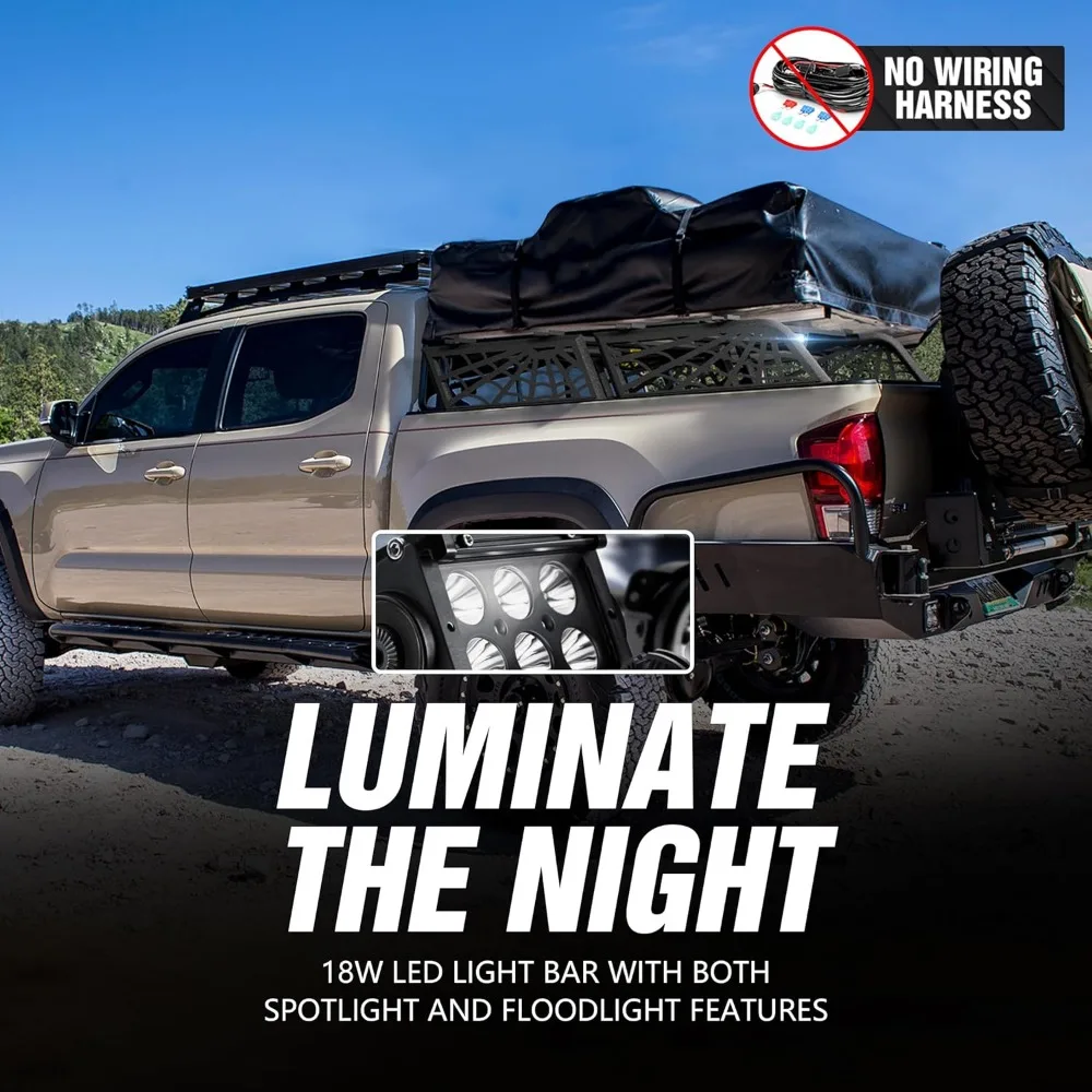 حامل شحن لسرير الشاحنة لـ 2020-2025 Gladiator JT و2016-2025 Toyota Tacoma مع قضبان سرير، سعة 800 رطل، متوافقة