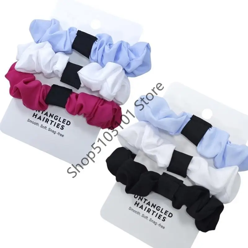 

3Pcs Hair Scrunchies Set Vintage Solid Color Elastic Hair Bands Ponytail Hair Rope Fashion Hair Accessories For Girls