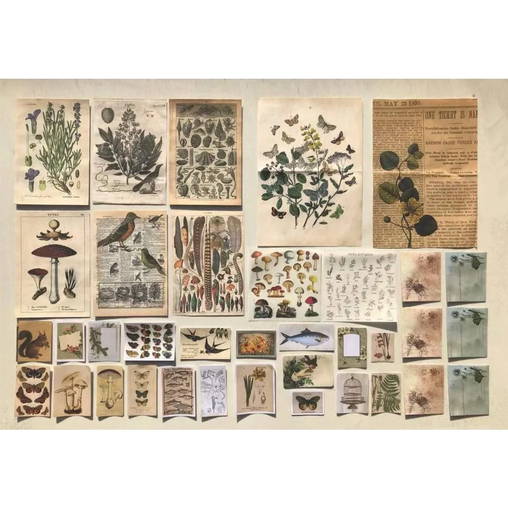 

Vintage Aesthetic Posters for Wall Decor, Green Botanical Art for Teen Girls’ Rooms, Cute Plant Journaling Supplies and