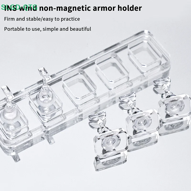 NEW 1/5/10 Grid Non-Magnetic Nail Stand Sample Nails Display Nail Polish Holder Nail Tips Reusable