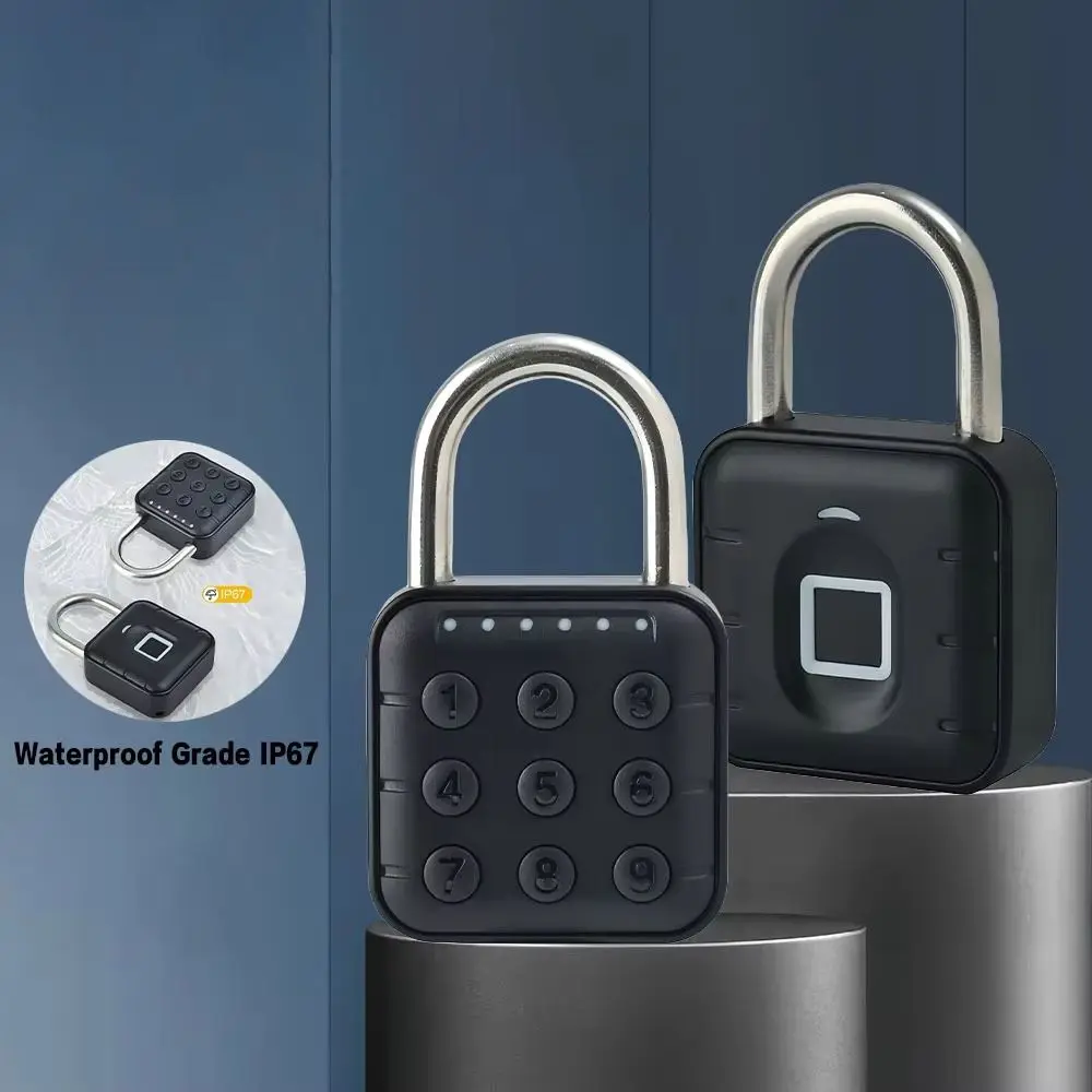 

Cabinet Keyless Fingerprint Lock Waterproof Intelligent Safety Smart Padlock Zinc Alloy Anti-theft Electronic Door Lock Outdoor