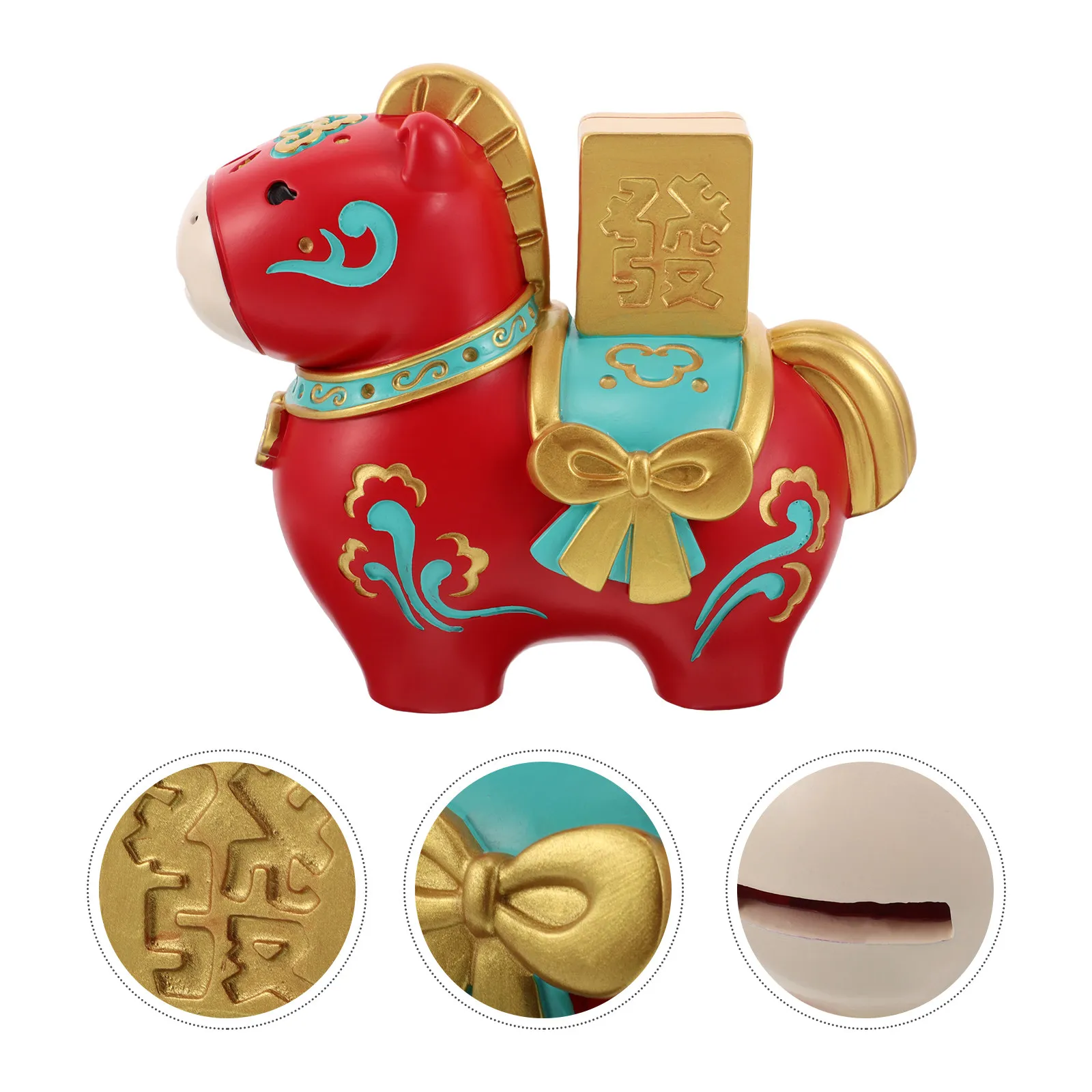 

2026 Chinese New Year Horse Money Box Resin Coin Bank Lucky Piggy Bank Zodiac Souvenir Gift Wealth Luck Savings Jar