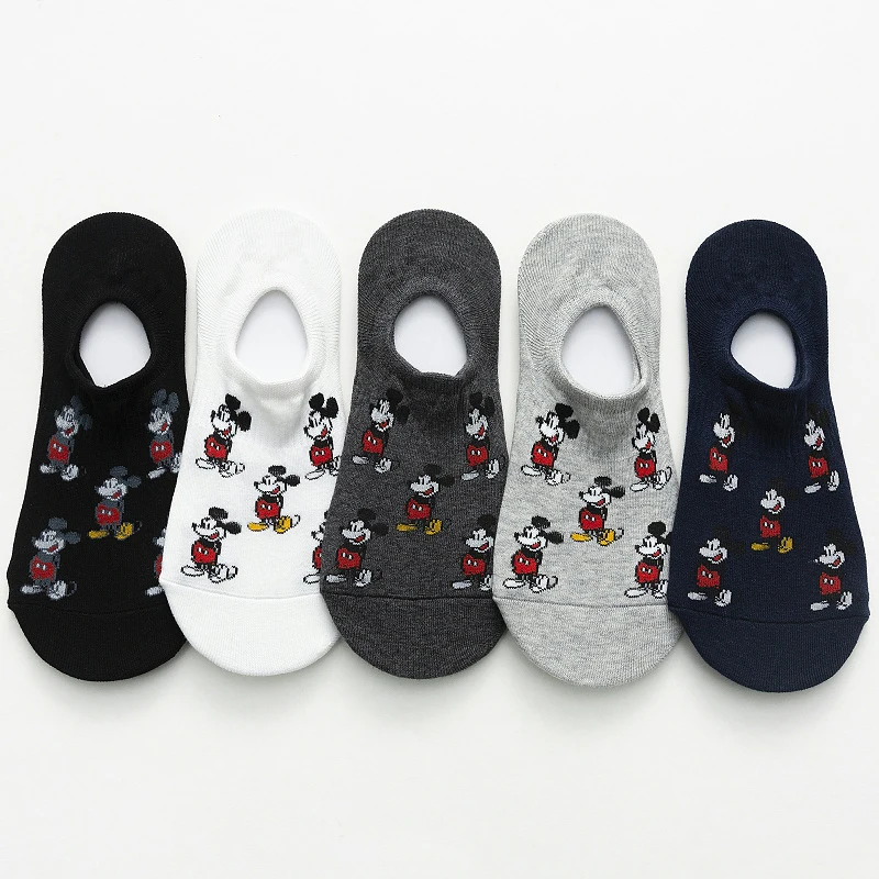 

Disney Mickey Mouse Short Sock Summer Cartoon Cotton Socks Invisible Silicone Anti Drop Heel Short Socks Student Boat Sock