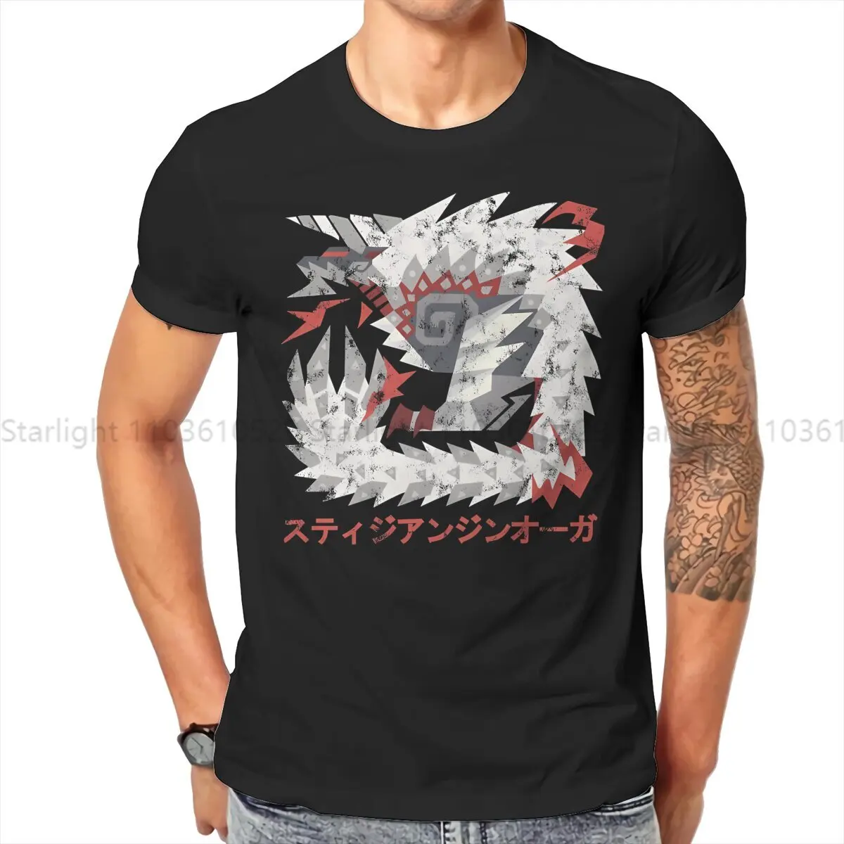 Iceborne Stygian Zinogre Kanji Hip Hop TShirt Monster World Hunter Leisure T Shirt Newest T-shirt For Adult