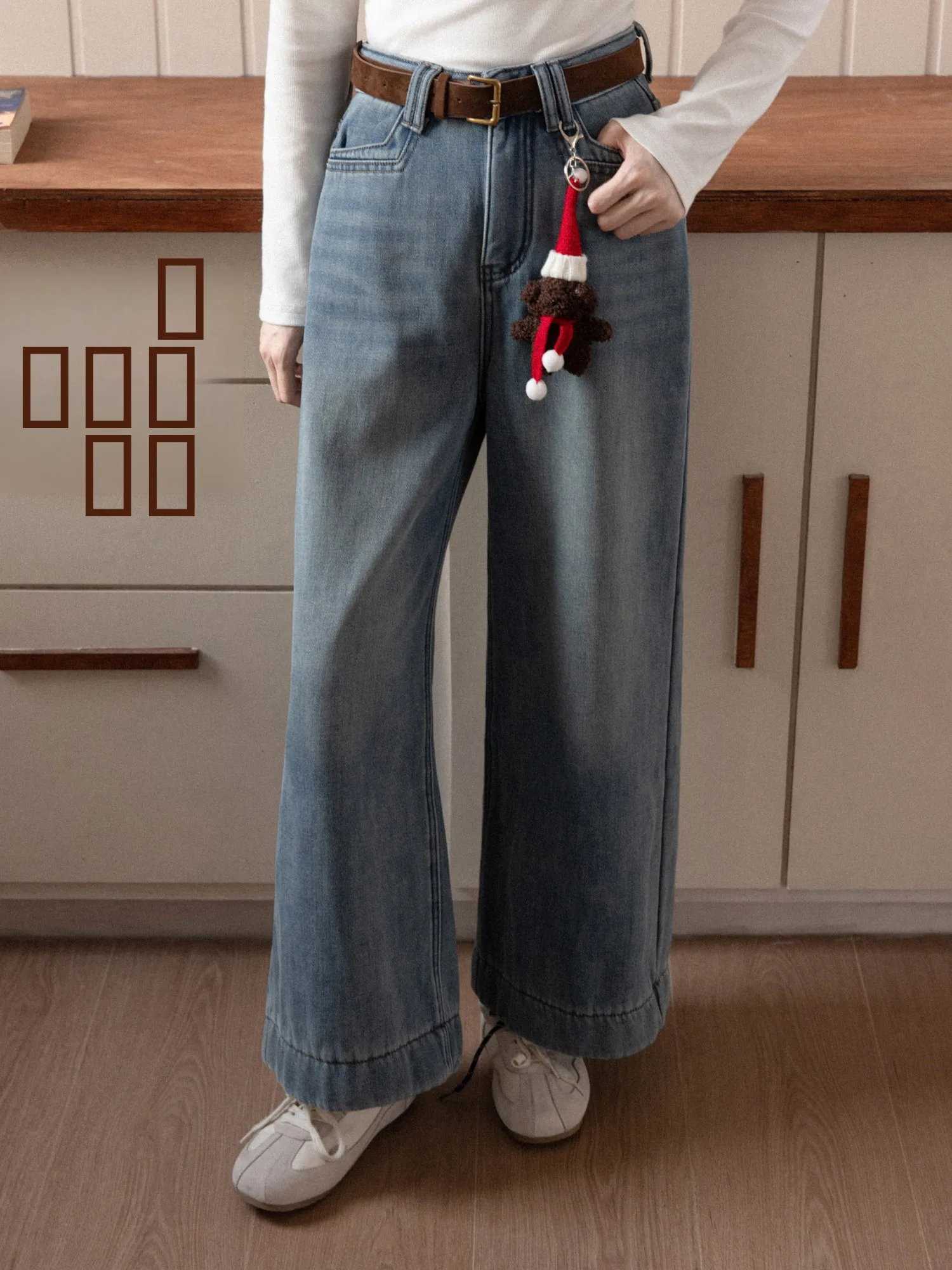 

Джинсы с высокой талией и широкими штанинами на флисовой подкладке, женские зимние повседневные джинсы прямого кроя, удобные теплые джинсовые брюки из смесового хлопка