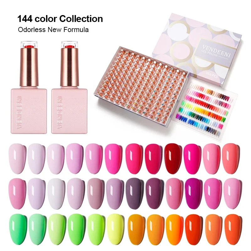 Manicure Exquisite Box And Color Card Gel Polish 144pcs Kit Women Nail Polish Global Fashion Gel Polish Nail Set