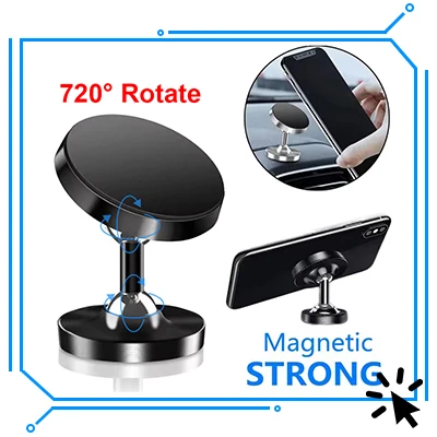 YANGGLOB 720 ° Rotierender Dual-Achsen-Legierungs-Magnet-Autohalter Doppelkugel-Magnetischer Telefonhalter für Jedes Telefonmodell – Detail 2