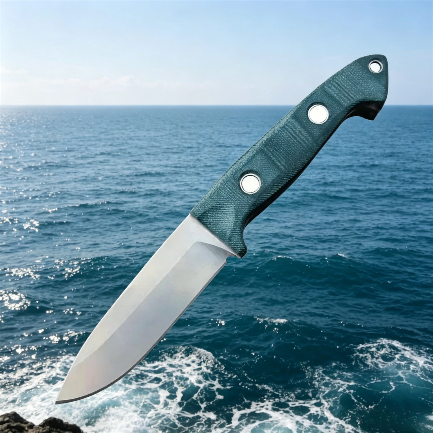

G10 Handle Outdoor Fixed Blade Straight Knife with Sheath, Polished S30V Blade for Daily Outdoor Use and Jungle Survival