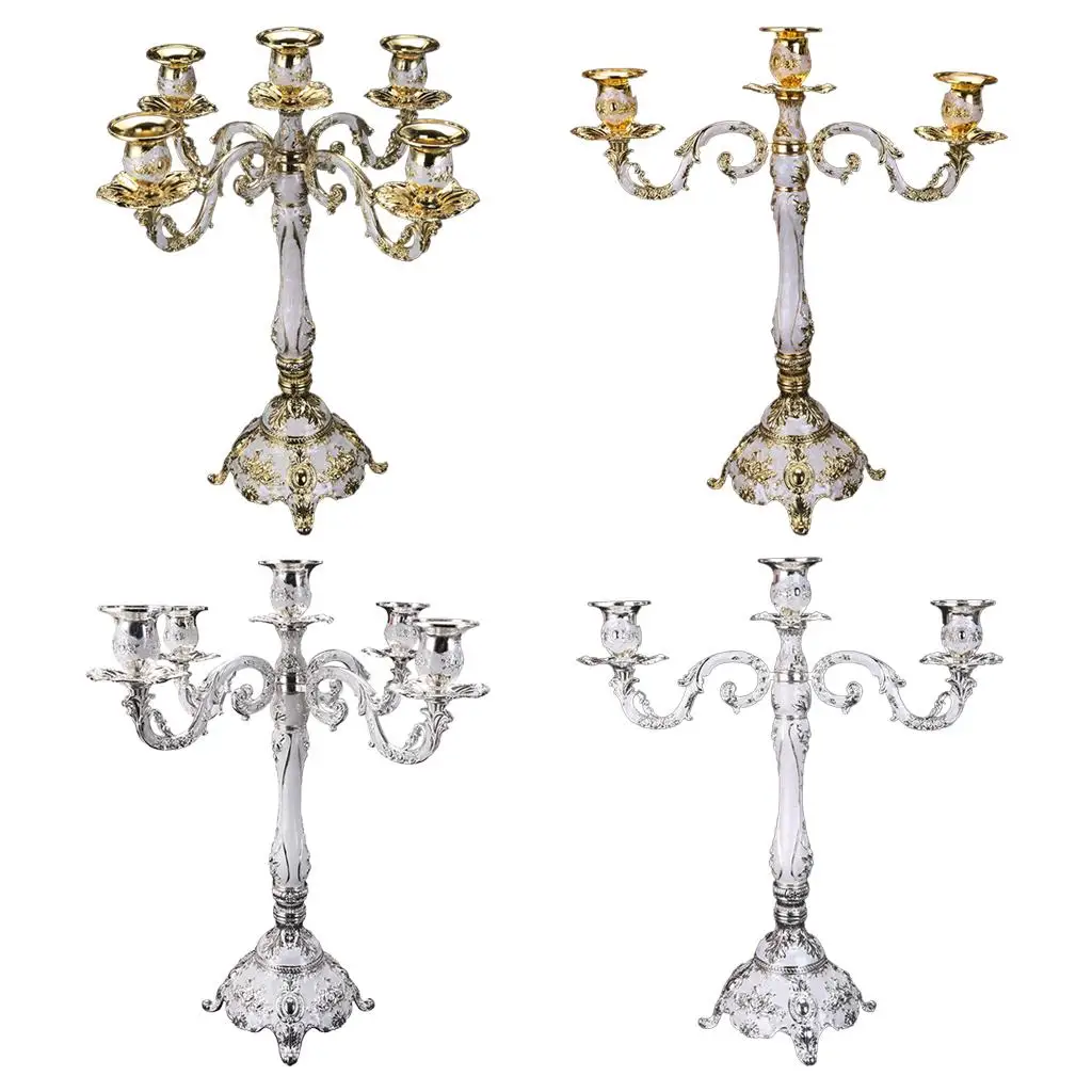 Candlestick 3/5 Head Wedding Pillar Candle Holder Romantic Candelabra