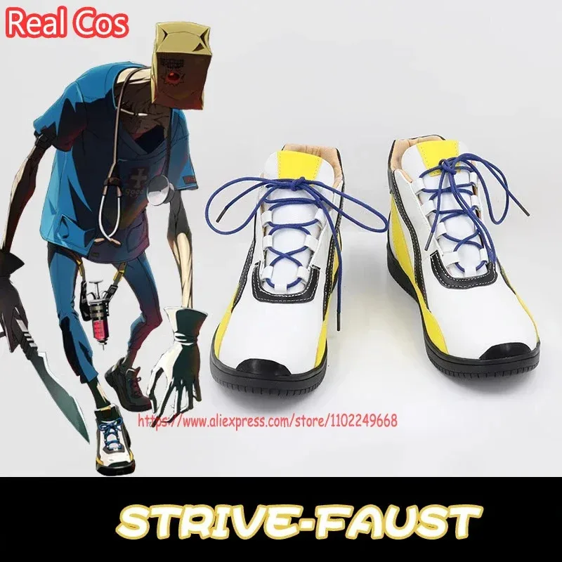 أحذية RealCos Guilty Gear Strive -Faust التأثيرية لشخصية الرسوم المتحركة القصيرة أحذية أداء كوميك كون كرنفال الهالوين