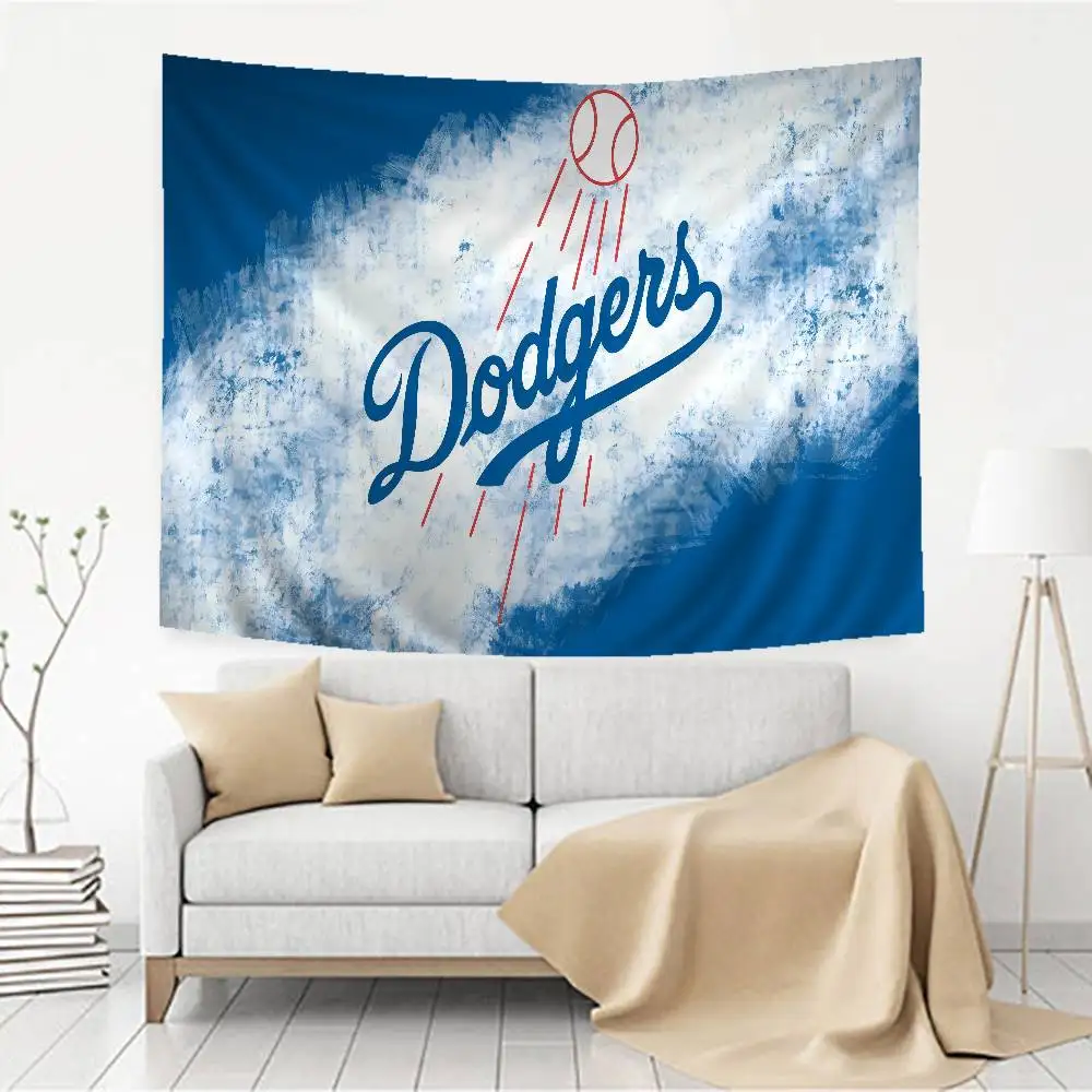 L-a D-Dodgers ทีมเบสบอลฉากหลังผ้าป้ายโปสเตอร์แบนเนอร์สําหรับปีใหม่ตกแต่ง Photo Props พื้นหลังอุปกรณ์