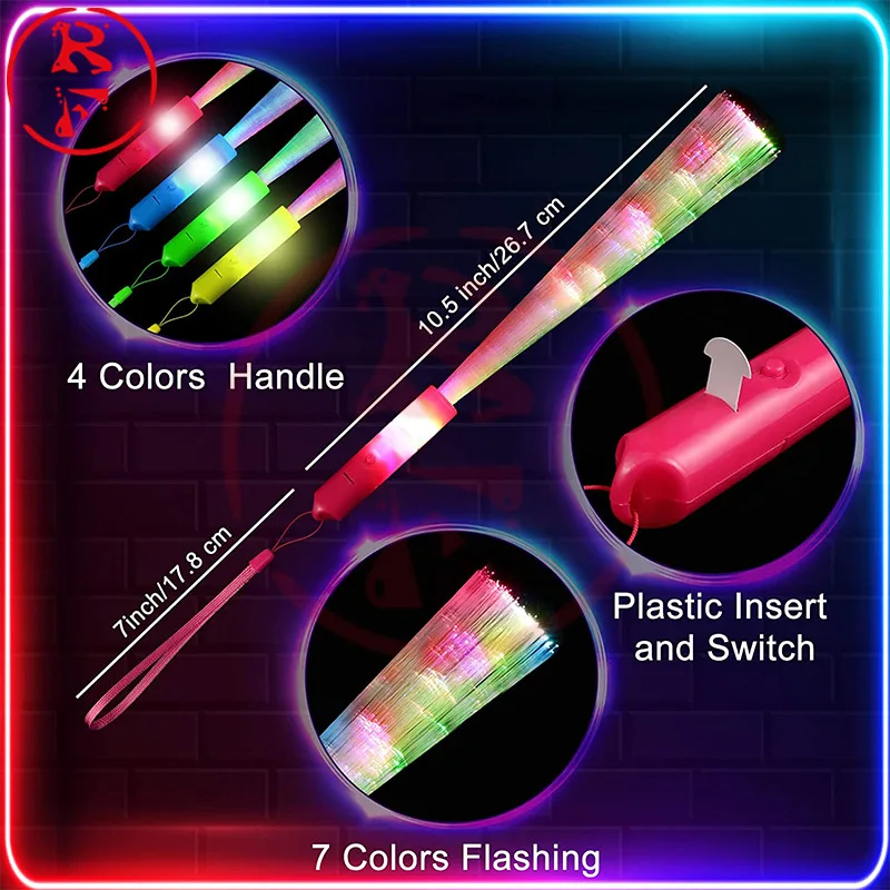 1pc/3pcs/5pcs Color Optical Fiber Fluorescent Rod Led Bar Glowing Party Wedding Props Led Luminous Rod Concert Optical FiberRod