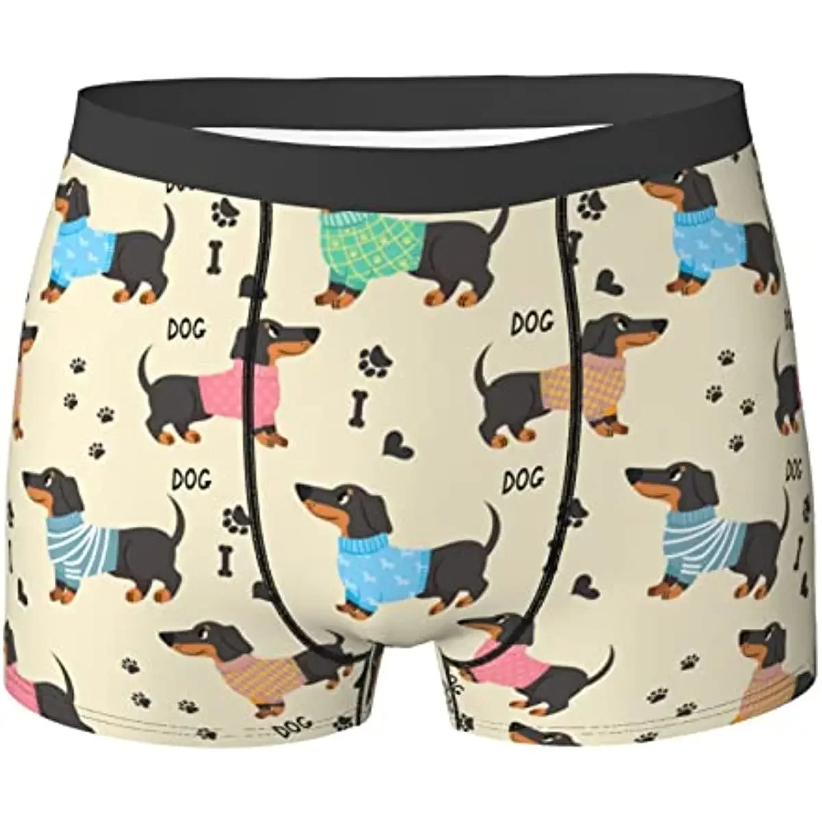 Bóxer con estampado de Dachshund para hombre, ropa interior deportiva Regular, calzoncillos