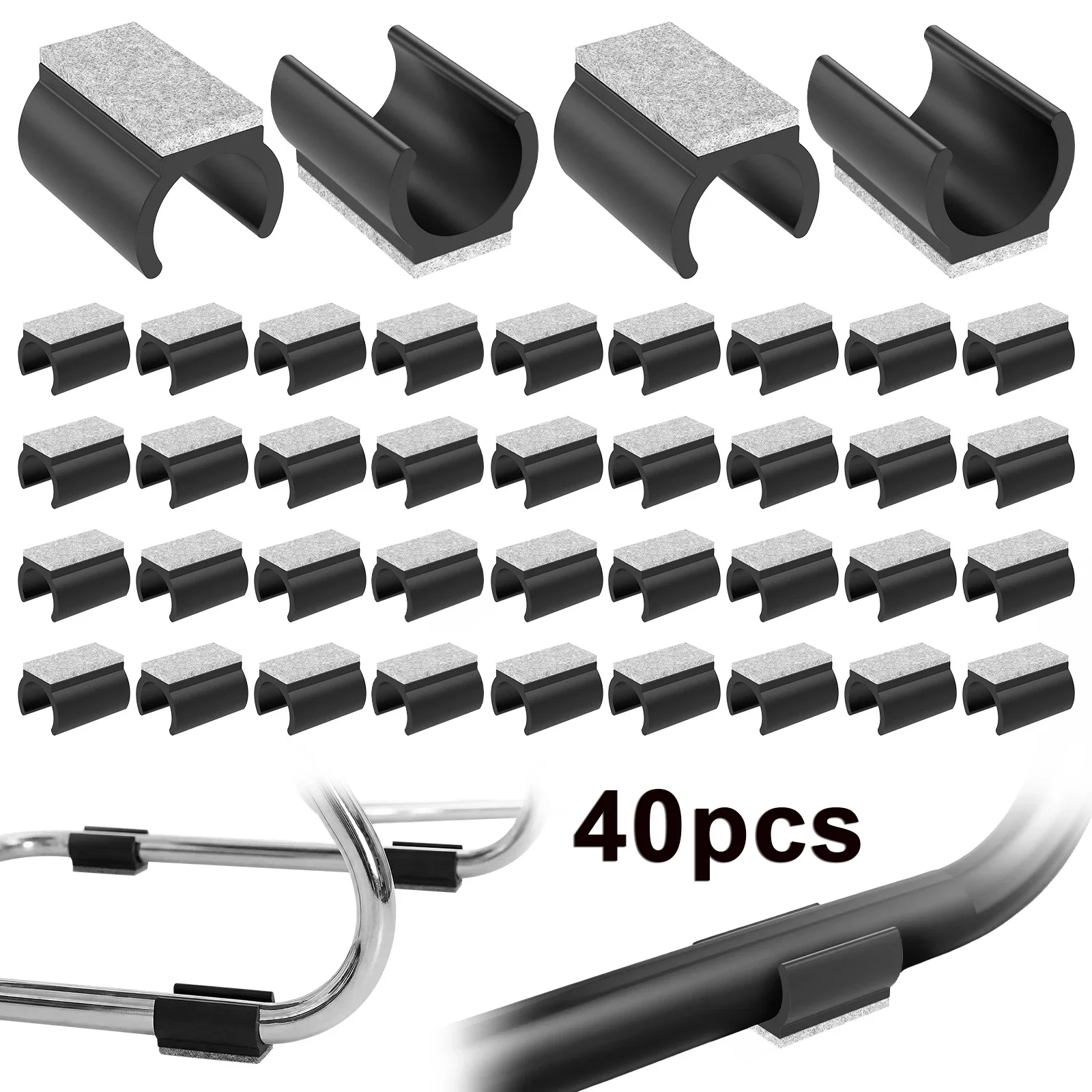 40Pcs Chair Gliders Reduce Noise for 25 mm Outer Tube Diameter Cantilever Chairs for Swing Chair U-shaped Clamp Shell Gliders
