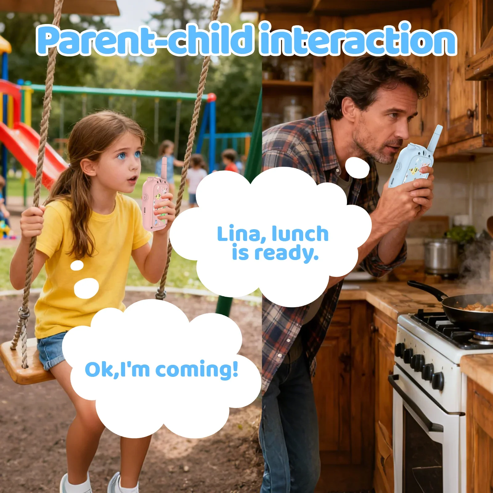 walkie talkie niño recargable Walkie-talkie con vídeo para niños, 2 unidades, con pantalla HD, recargable con un solo clic, ideal para acampar en interiores, viajes, regalos de cumpleaños para niños walqui talkie niños