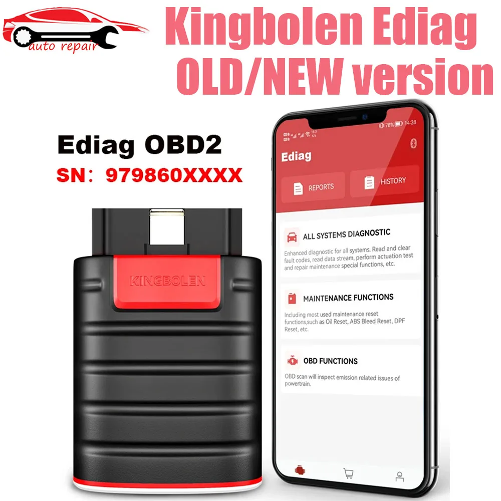 

Kingbolen Ediag OBD2 Scanner Bluetooth OE Level Diagnostic Tool ,With Full Brand Software ECU Coding Thinkdiag Tool for 1 year