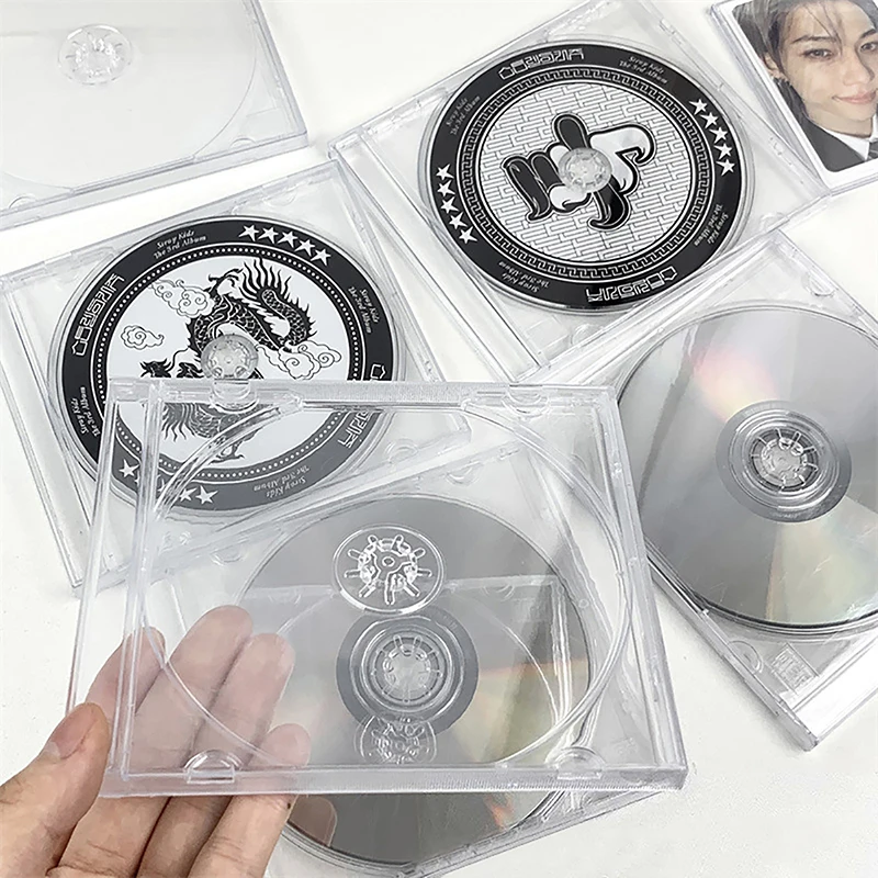 1Pc Disc CD Storage Box Transparent Plastic DVD Case Multifunctional Idol CD Organizer Package Portable for Home Cinema