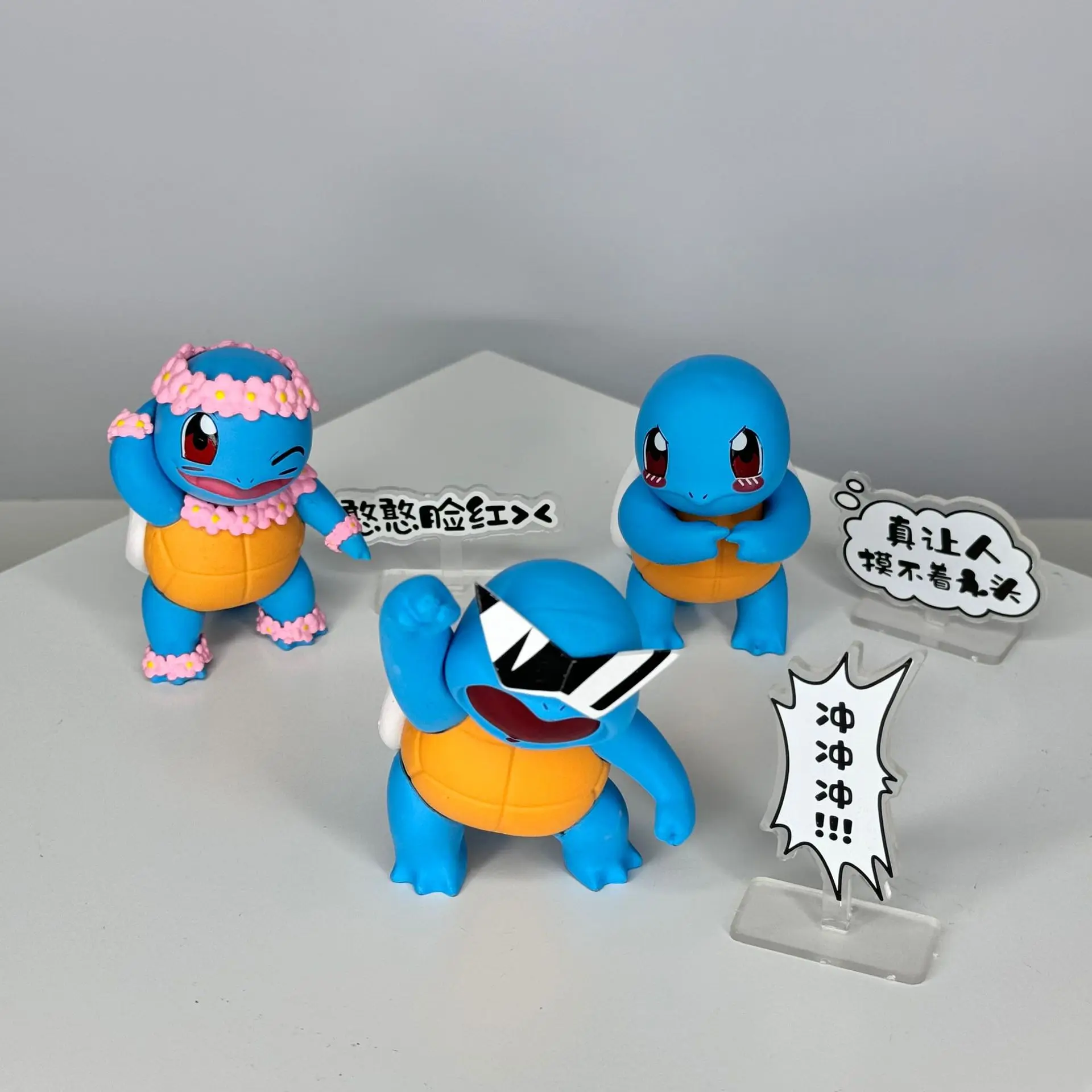 Pokémon Confused Blushing Squirtle Gk PVC Statue Action Figurine Desk Collectible Anime Model Toys Figures Gift 8cm