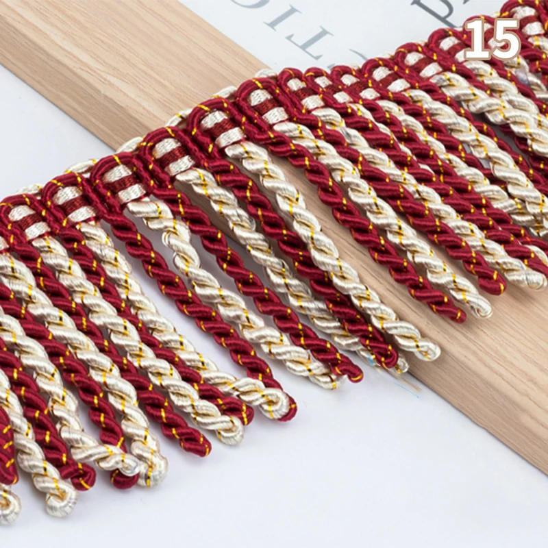 11Mx8cm Twist Tassel Fringe Trim Cord Gold Rope Lace Ribbon Trim Braided For Sewing Garment Shoes Bag Material Diy Accessories