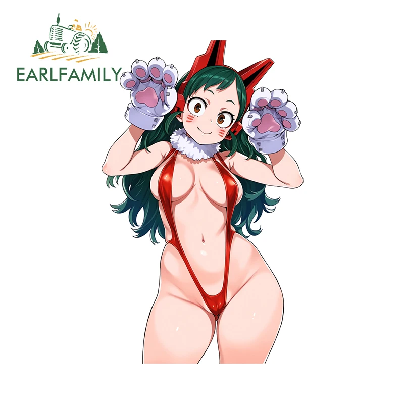 

EARLFAMILY Tsuyu Asui женский герой автомобильные наклейки сексуальный костюм кошки автомобиль компьютерные наклейки водостойкие аксессуары Para Auto