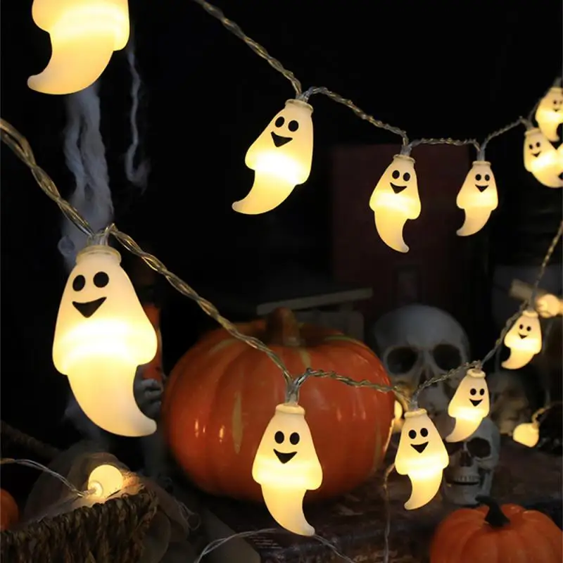 Halloween Led String Lights Pumpkin Skull Hand Bat Maple Leaves Garland Fairy Lighting Home Garden Halloween Party Decoration