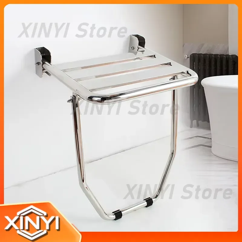 Foldable Shower Shelf with Towel Bar for Bathroom and Kitchen Accessories for Modern Home Decor Storage Organizer