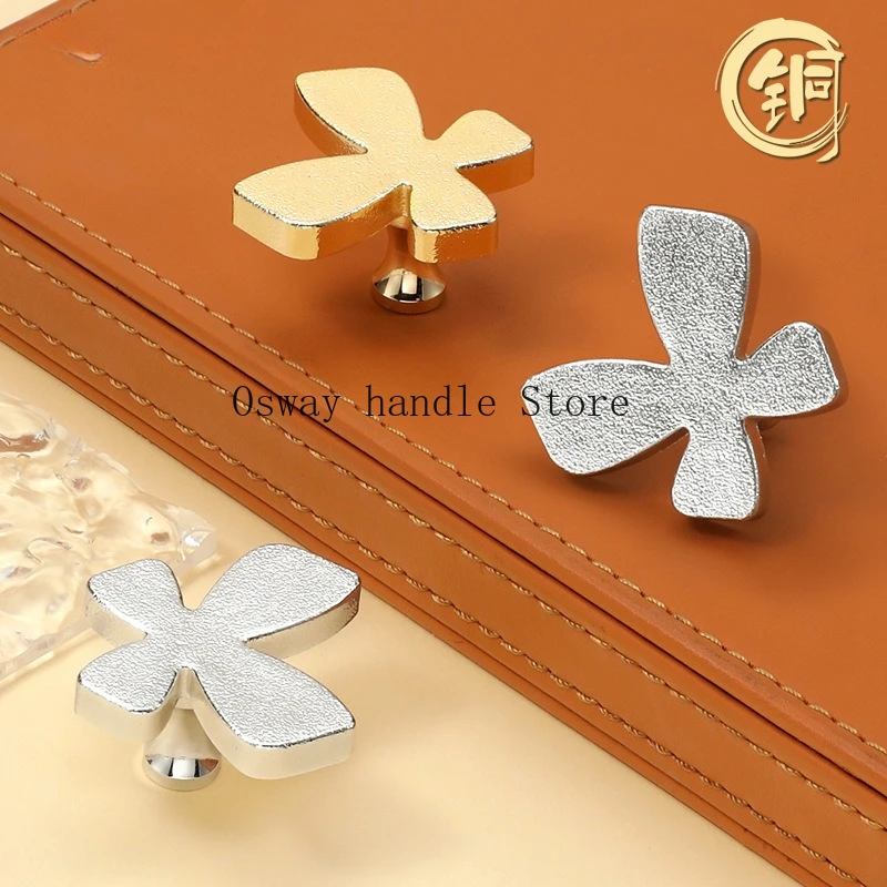 

European creative personalized butterfly handle brass material cabinet door handle universal
