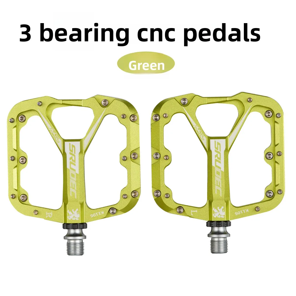 

3 Bearing Bicycle Pedals -Sealed Bearing Anti-Slip Camo Cycling Pedals, Large Platform MTB Accessories for Mountain & Road Bikes