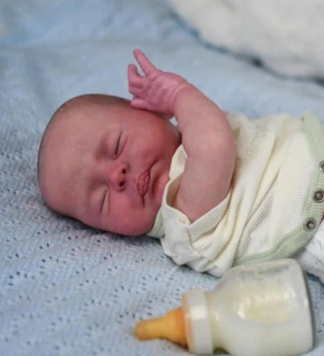 NPK 19'' Unassembled Reborn Christopher Doll Kit Handmade 3D Skin with Visible Veins DIY Doll Parts  Cloth Body Include