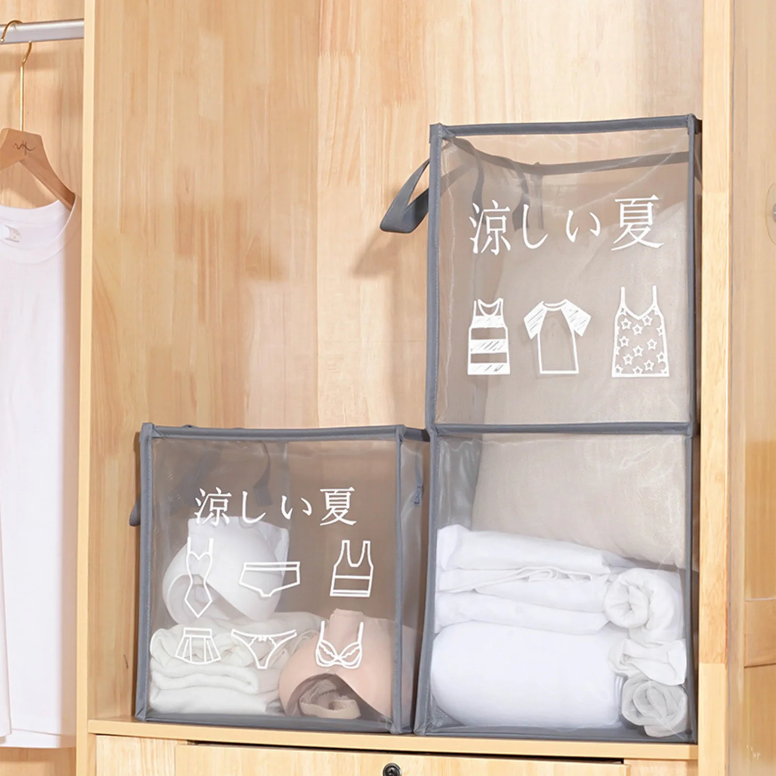 

1Pcs Foldable Mesh Laundry Basket Breathable Lightweight Laundry Hamper with Handles for Clothes Storage Easy Fold Space Saving