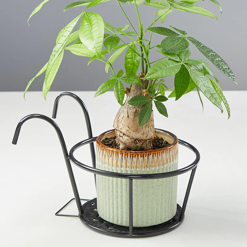 Flower Shelf Balcony Railing Home Decoration Rack Iron Fence Creative Simple Flower Pot Rack Succulent Green Radish