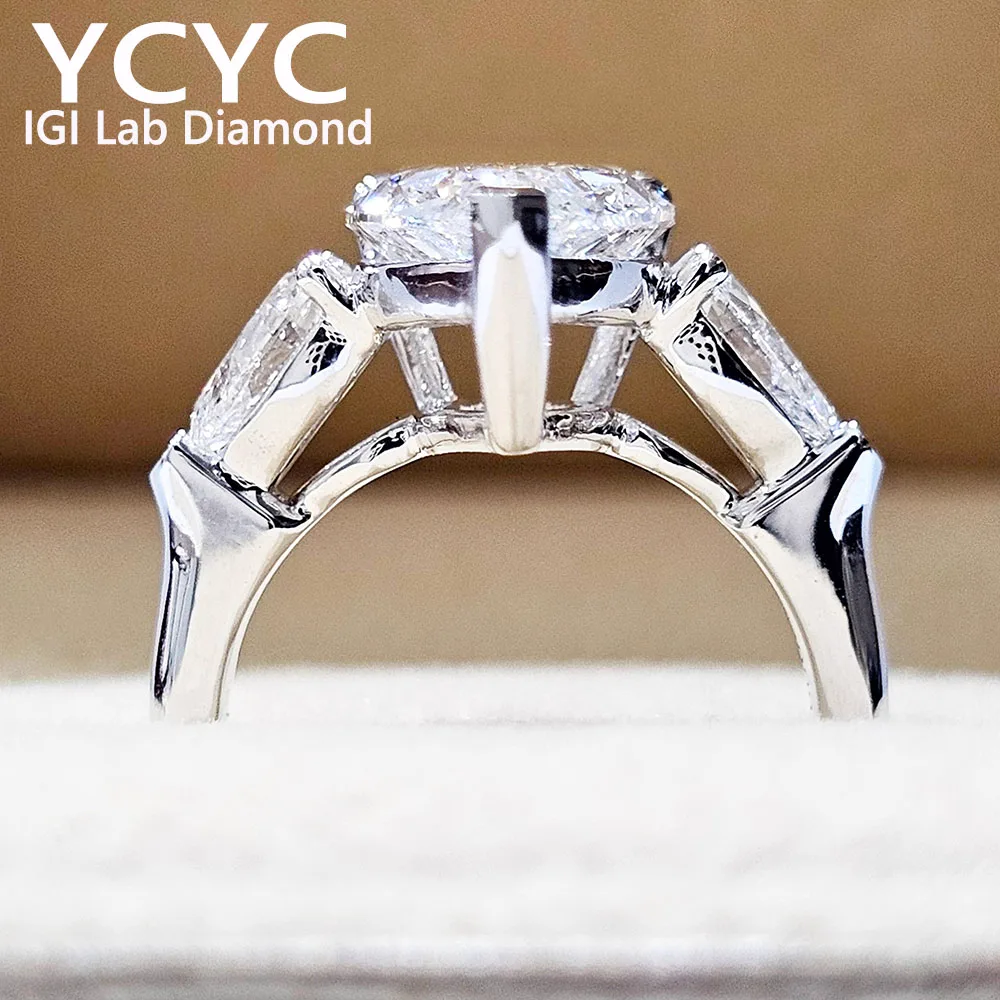 

Заводская лаборатория выращенный бриллиант 5 карат платиновый Pt950 белое золото грушевидной огранки бриллиант CVD HPHT DEF VS-VVS обручальное кольцо