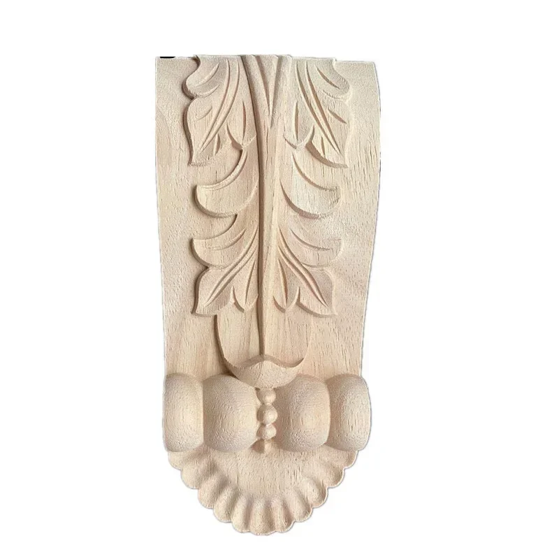 12-21cm Wood Appliques Flower Carving Decals Decorative Wooden Mouldings Cabinet Door Furniture Architecture Decoration