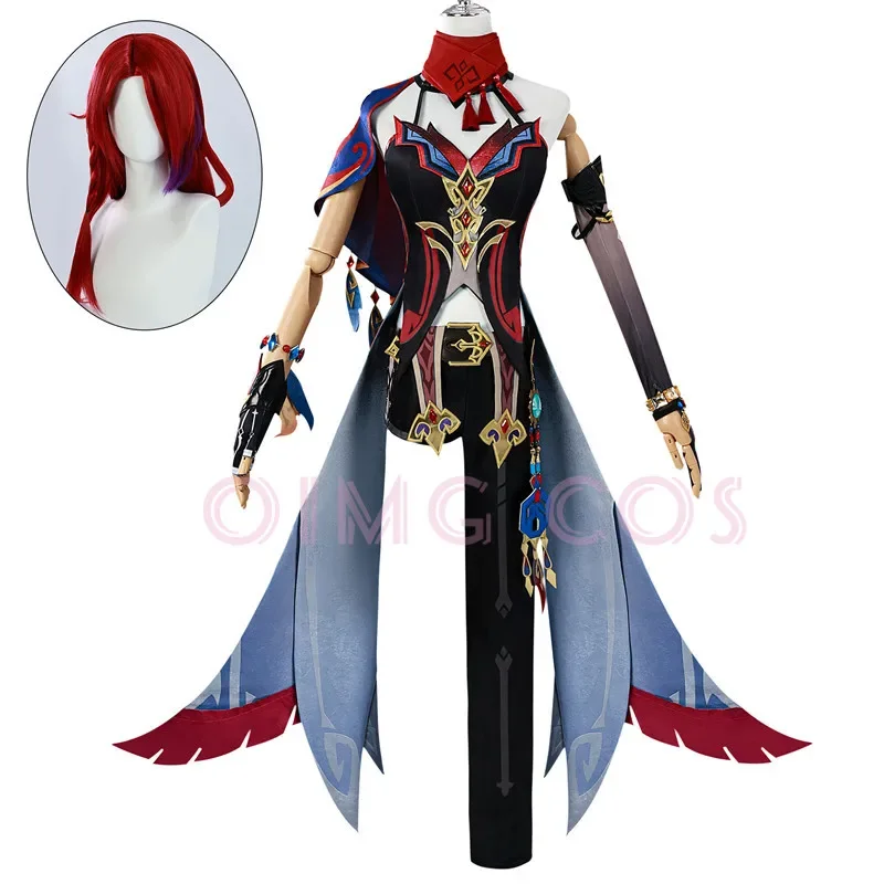 Genshin Impact Chasca Cosplay Kostüm Uniform Perücke Anime Halloween Kostüme für Frauen Spiel