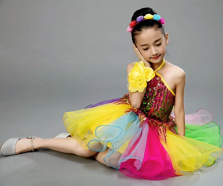 

Children Jazz Dance Costumes Girls Hip-Hop Modern Dance Dress Children Jazz Performances Stagewear Costumes For Girl