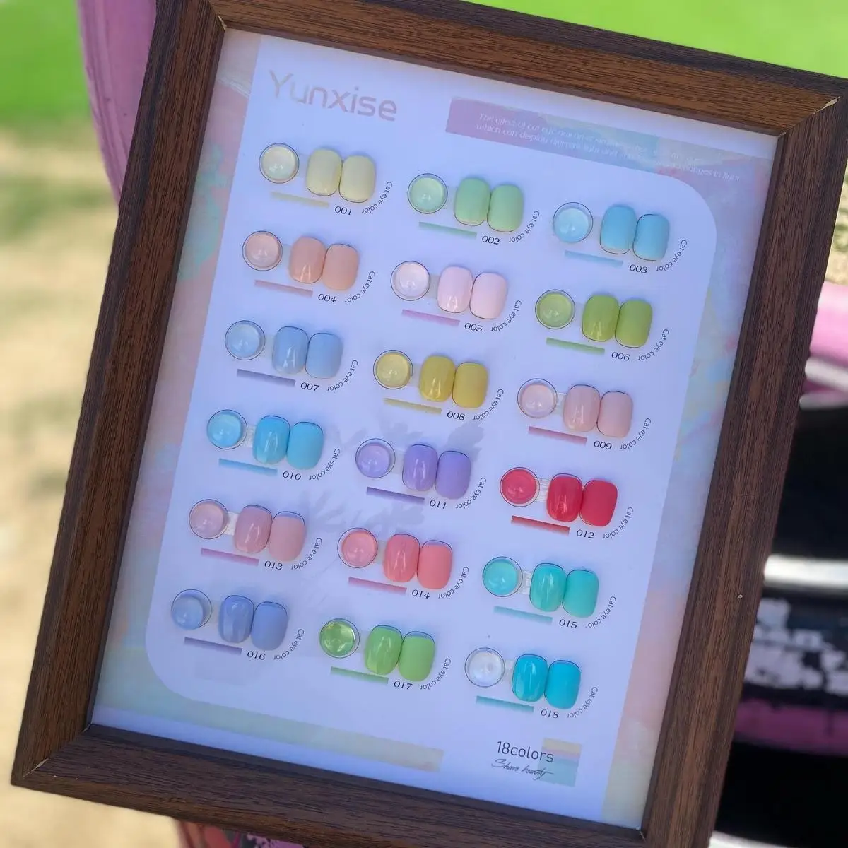 Conjunto de Esmaltes em Gel Coloridos Macaron com Contas de Vidro de 15ml, Translúcido, para Nail Art, Removível, UV LED, com Expositor