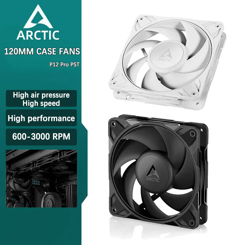ARCTIC P12 Pro PST Computer Desktop 12cm High Pressure Case Fan Large Airflow PWM Temperature Control 120mm Replacement Cooler