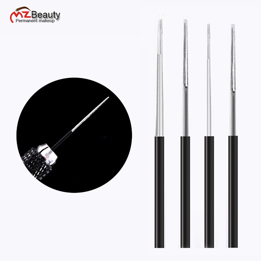 Microblading round Shading Needles 3RS 3RL 5RS 5RL 3CM Length Tebori Fog Agujas Blade for Eyebrow Tattoo Micropigmentacion Suppl