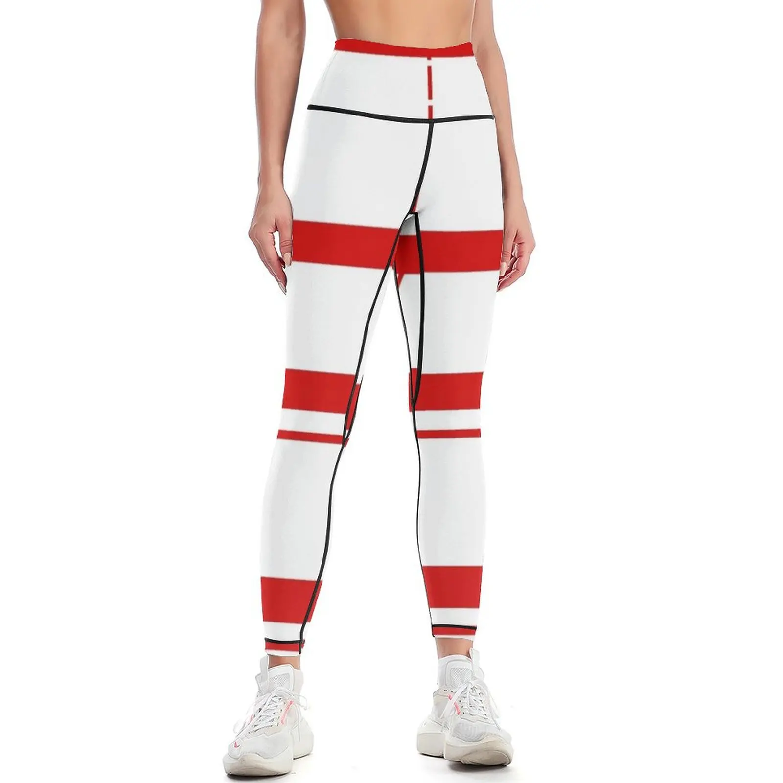 

Red And White Striped Leggings jogging pants Training pants sporty woman gym legging pants raises butt Womens Leggings