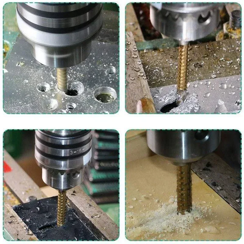 Broca de cobalto HSS, tornillo en espiral, taladro de grifo compuesto métrico, juego de colector de polvo de electrotaladro, herramienta de carpintería de pulido de perforación