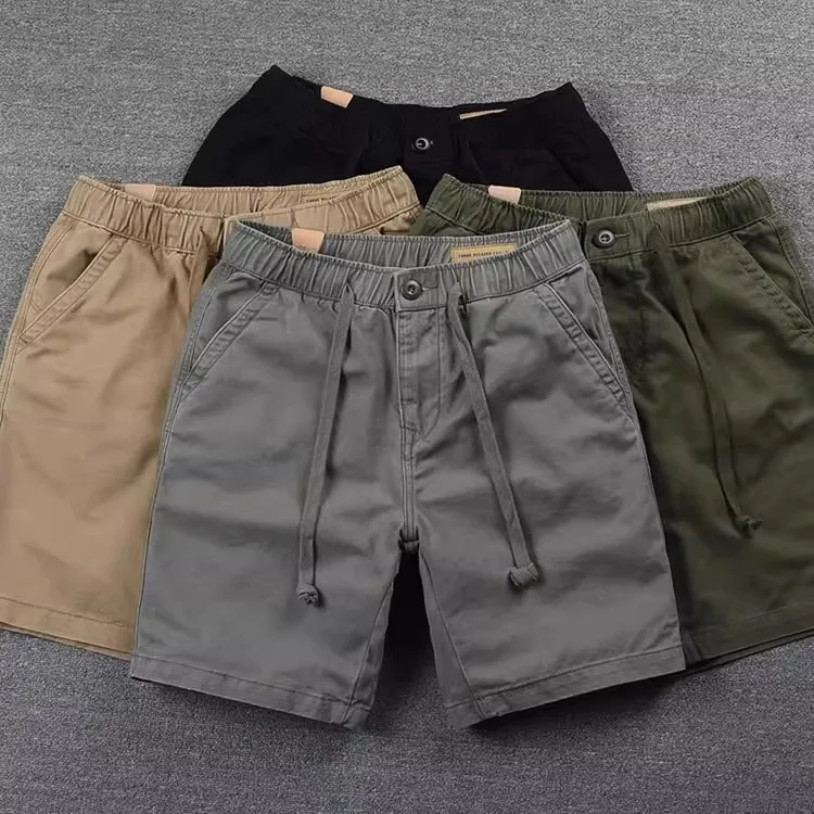 Men's Casual Cotton Work Shorts Loose Fit Summer Wear Resistant to Dirt Five-Quarter Length Comfortable for Daily Use