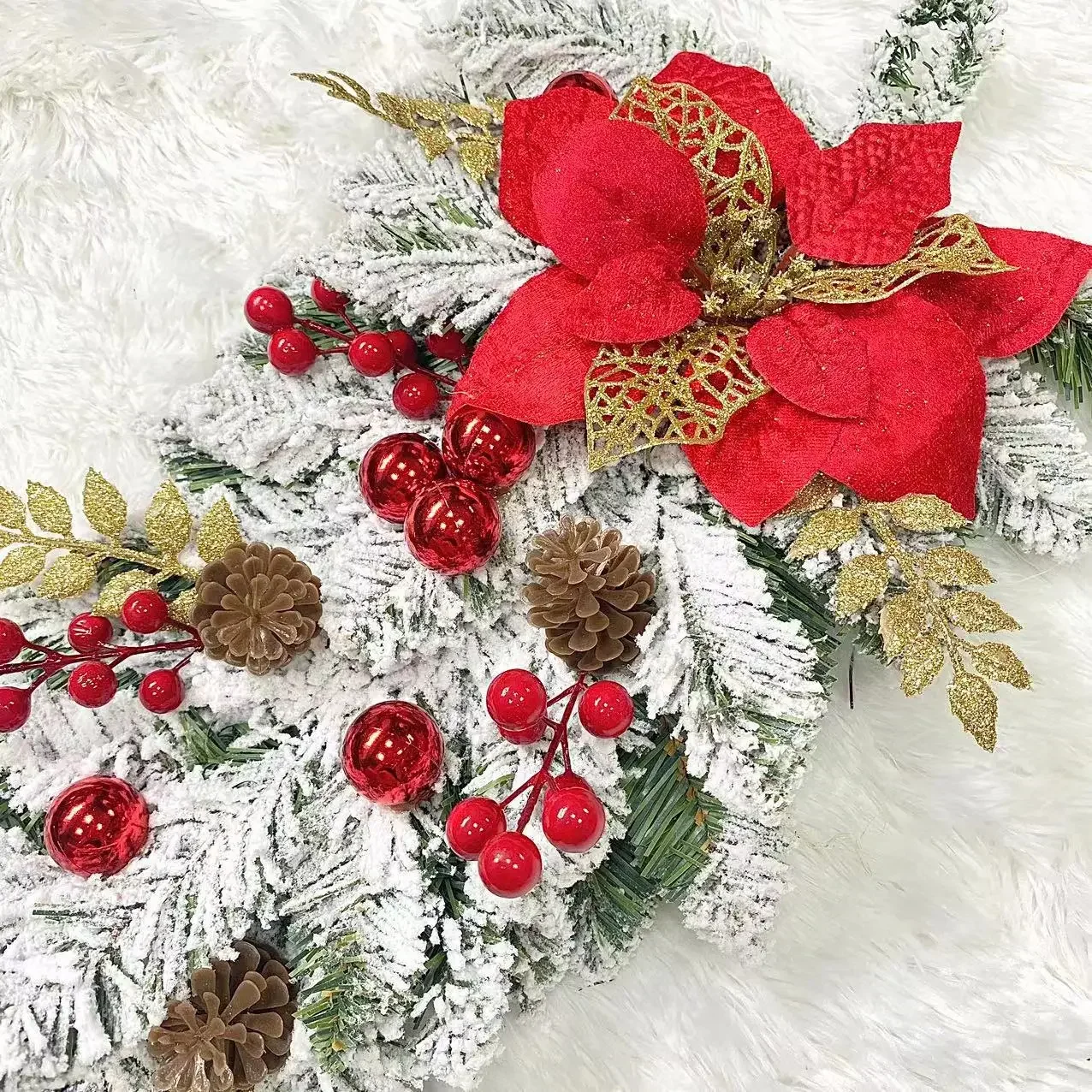 

Креативная мода красная капля перевернутое украшение Рождественская снежинка Рождественский венок Рождественская дверь висит настенный Ho